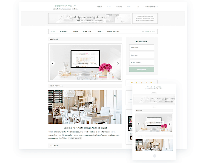 best feminine wordpress themes Glampro StudioPress startbloggingpros.com