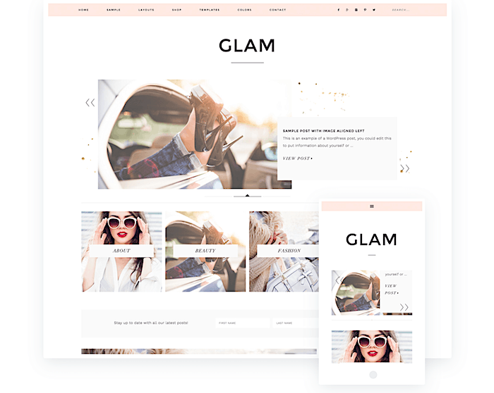 best feminine wordpress themes Glampro StudioPress startbloggingpros.com